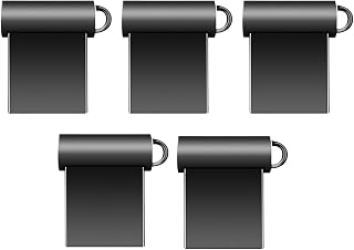 5 Pack SUNKANGKIE 32GB Mini USB 2.0 Flash Drive Black Small Size Metal Thumb Drive with Keychain Loop – A+ Grade Chip – Stable Transfer (Black*5,32GB)