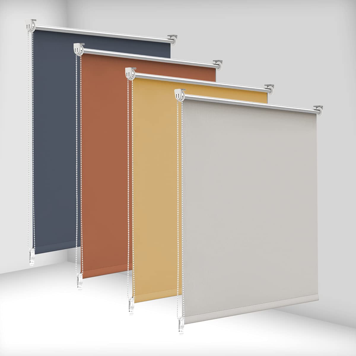 bobodeco Verdunklungsrollo ohne Bohren & mit Bohren, Verdunkelungsrollo Klemmfix, Creme B70x H200cm (Stoffbreite 70cm), Thermorollo Sichtschutz und Sonnenchutz, Rollos für Fenster & Tür