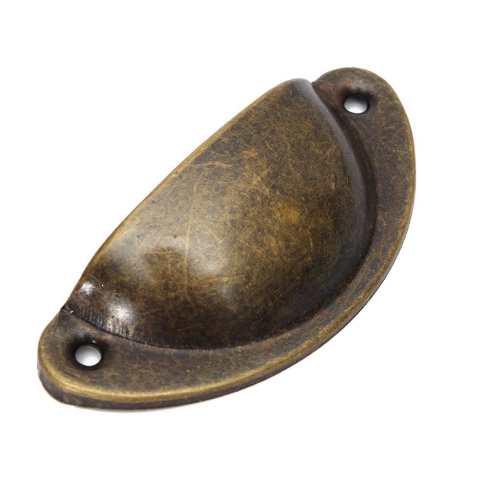 Maniglie per porte e mobili in metallo per cassetti da cucina, 20 pezzi, maniglie per mobili e armadietti in ottone, maniglie a conchiglia in ottone, nere