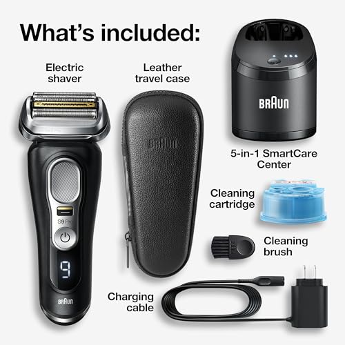 Image of Braun Series 9 Pro 9460cc Electric Razor, Waterproof Foil Shaver, Wet /Dry Use, ProLift Beard Trimmer, 5-in-1 Cleaning & Charging SmartCare Center