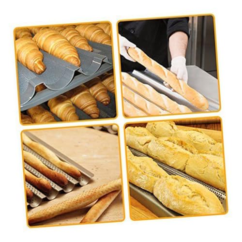 HOLIDYOYO 2pcs Nonstick Bread Mold Baking Tray Slots Premium Baking Mould for Home Kitchen and Restaurant Silver