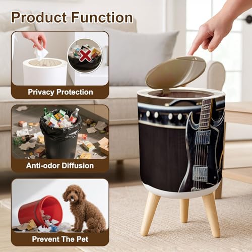 Caneca de basura pequeña con tapa y patas 7L miniatura 6