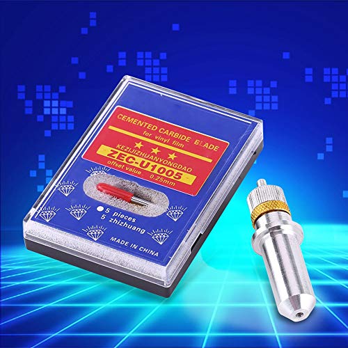 15pcs Tungsten Steel Plotter Blades, 30 45 60 Degree Roland Vinyl Plotter Standard Cutter with Aluminum Holder for Many Cutting Plotters Cutting Tool 1.5mm Dia