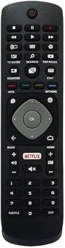 Remote RM-L1285 with Netflix Function Compatible for Philips Smart LED LCD TV Remote Controller (Black)