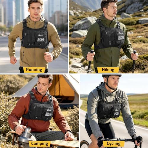CVLIFE Chest Bag for Men, Outdoor Adjustable Running Vest with Gear Holster - image 5