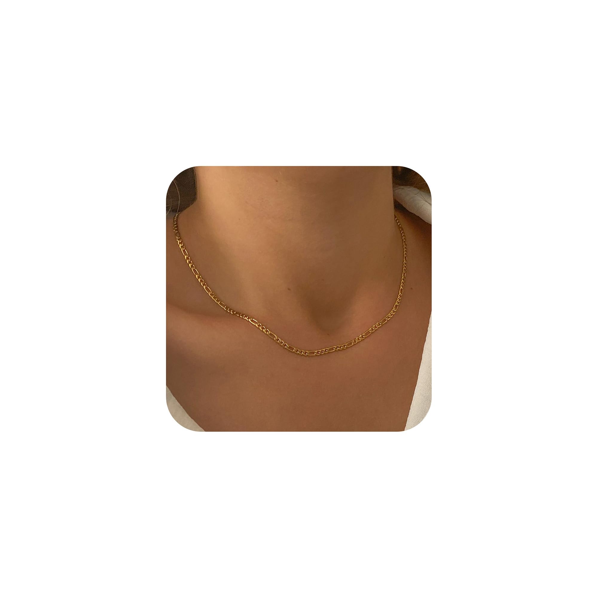 Turandoss Gold Chain Necklace for Women Trendy - Dainty 14K Real Gold Plated Cuban Necklace Snake Necklace Disc Chain Necklace Gold Multi Layered Paperclip Chain Necklace Gold Jewelry Gifts for Women