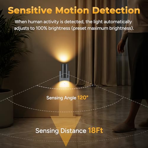 Image of Motion Sensor LED Night Light Plug in,5-300lm Adjustable Brightness,2 Pack | Dusk to Dawn Sensor,Dimmable,Soft White 3000K,for Bedroom,Bathroom,Stairs,Hallway