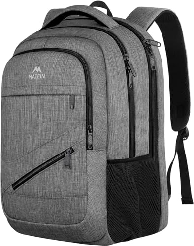 Image of MATEIN 18 Inch Extra Large Laptop Backpack, 50 L Travel Backpack with Anti Theft Pocket & TSA Laptop Compartment for Men Women, Multiple Pockets Business Computer Carry On, Grey