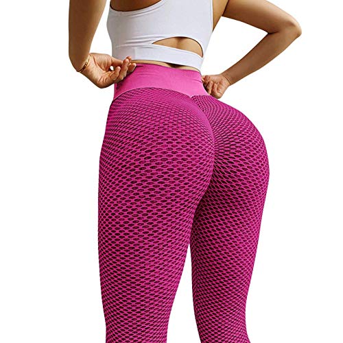 Bblulu Women High Waist Yoga Pants Pockets Tummy Control Ruched Butt Lifting Leggings Textured Squat Workout Tights