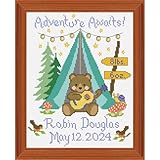 Herrschners Baby Woodland Lullaby Birth Record Counted Cross-Stitch Kit