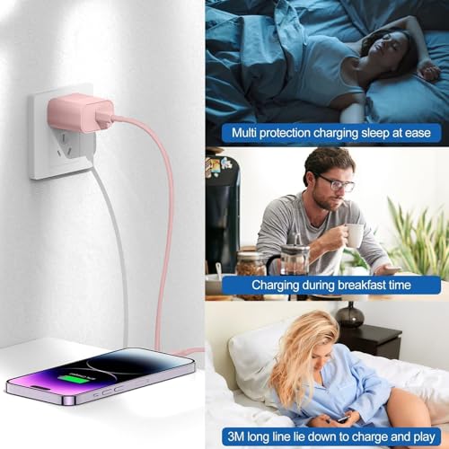Image of iPhone Fast Charger,Type C Wall Charger Block Plug and 6ft USB C to Lightning Charging Cable Cord Long,Power Adapter Cube Brick Box for Apple iPhone 14 Pro Max /14 Plus /14 /13 /12 Mini /11 /XS Max /XR /iPad