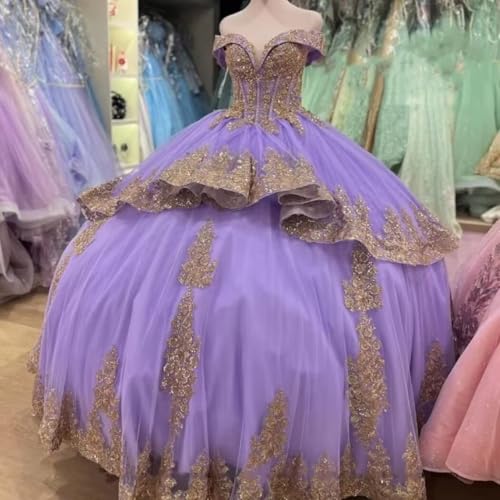 Elegant Sliver Lace Embellishment 3D Floral Flowers Ball Gown Boho Scoop Neck Quinceanera Dresses Y2K 20253