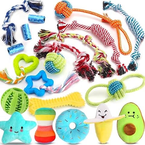 Leipple 20 Pack Luxury Dog Chew Toys Cover