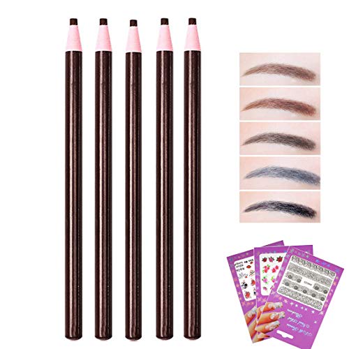 10Pcs Paint Eyebrow Pencil Set Enhancer Makeup Tools Drawing Eye Brow Pen Pencil Cosmetic Eye Permanent Make up Definer Eyebrow Shaping Stencil Template Razor Trimmer Microblading Pencils
