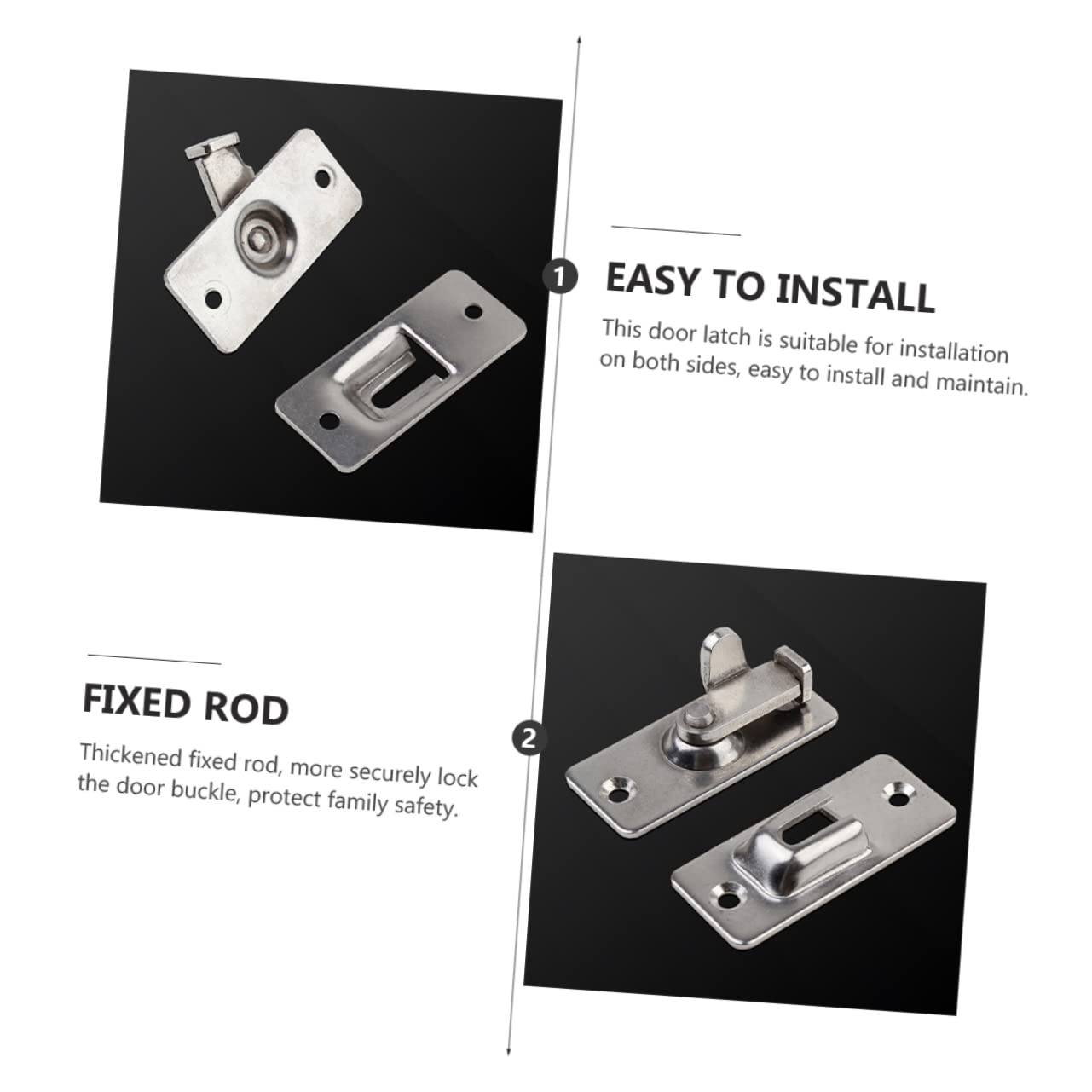 NUOBESTY 1 Set Serratura per Porta Scorrevole Inossidabile Chiusura Duratura per Interni Ed Esterni Facile Installazione e Manutenzione Sicurezza Affidabile con Design