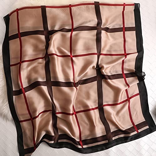 Image of ZDMHSH Fashion Scarves Scarf 100% Silk Feeling Scarf Silk Like Scarves Long Lightweight Sunscreen Shawls for Women