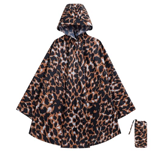 KAKU NANU Regenponcho Kinder Regenponcho Leicht Wiederverwendbar Regencape Kinder mit Schulranzen 122 128 134 140