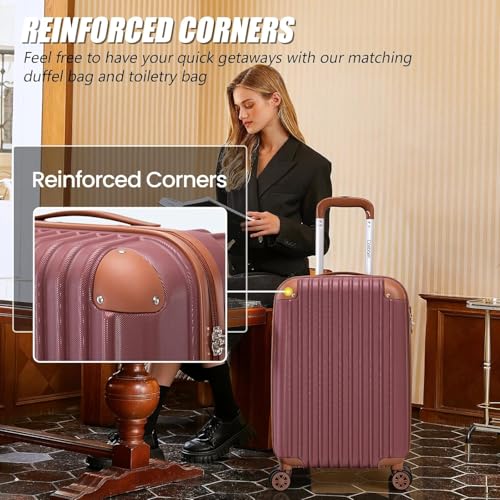Image of Cosbarn Carry On Luggage Sets 3 Piece, 20 Inch Luggage 22x14x9 Airline Approved with Wheels and TSA Lock, ABS Lightweight Hardshell Travel Suitcase Set with Duffel Bag Travel Bag for Men Women