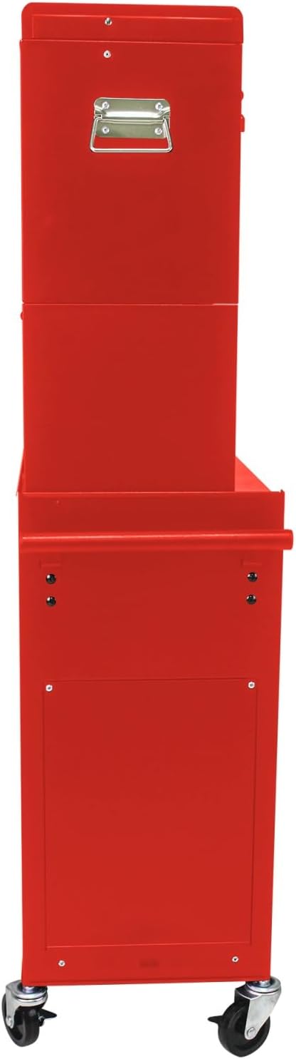 Tool Cabinet on Wheels, 6-Drawer Lockable Rolling Tool Chest w/ 4 Universal Wheels, 2 in 1 Detachable Tool Box Storage Organizer for Garage Workshop Repair Shop,RED