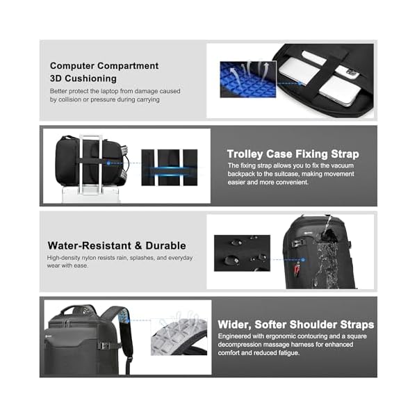 POSO P Vacuum Backpack Travel, 60L Expandable Vacuum Seal Backpack with ...