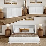 AFI Westfield Queen Murphy Bed Chest with 6-Inch Folding Mattress, White