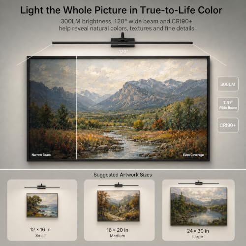 Image of AIFEI Picture Lights for Wall: Rechargeable, True-to-Life Colors