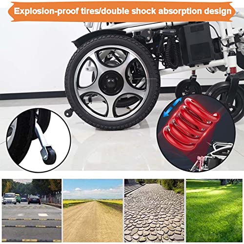 Electric Wheelchair For Adults, Lightweight Foldable Reclining Wheelchairs With Automatic Reclining And Elevating Leg Rest, All Terrain Motorized Power Wheelchair With Flip-Back Armrest,330 Lbs,12A #TOP4