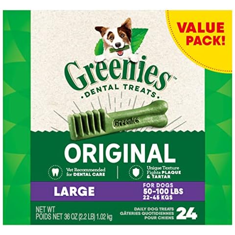 Greenies Original Large Natural Dental Care Dog Treats, 36 oz. Pack (24 Treats) Cover