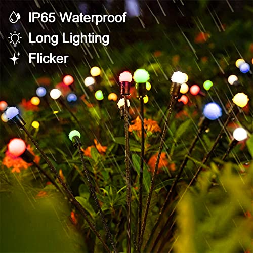 Micacorn Solar Garden Lights Christmas Lights Solar Firefly Lamp 6 Pack 8 Modes 48 LEDs Swaying Solar Firefly Lights Waterproof Decorative Lights with Remote for Wedding Pathway Christmas Decoration - Image 3