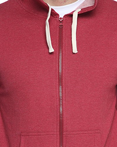 Image of CAHOOT Men's Dark Blue Zip-Front Hoodie with Contrast Drawstring for Casual Wear | Long Sleeve | Hooded Neck | Zipper Closure | Cotton Sweatshirt Crafted with Comfort Fit for Everyday Wear