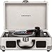 Crosley CR8050A-WS Mini Suitcase Turntable for 3-inch Vinyl Records, White Sand