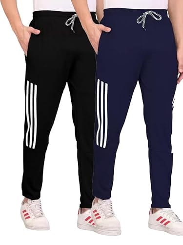 Men's Lycra Full Elastic Sport Wear Stretchable Track Pant Combo Pack of 2
