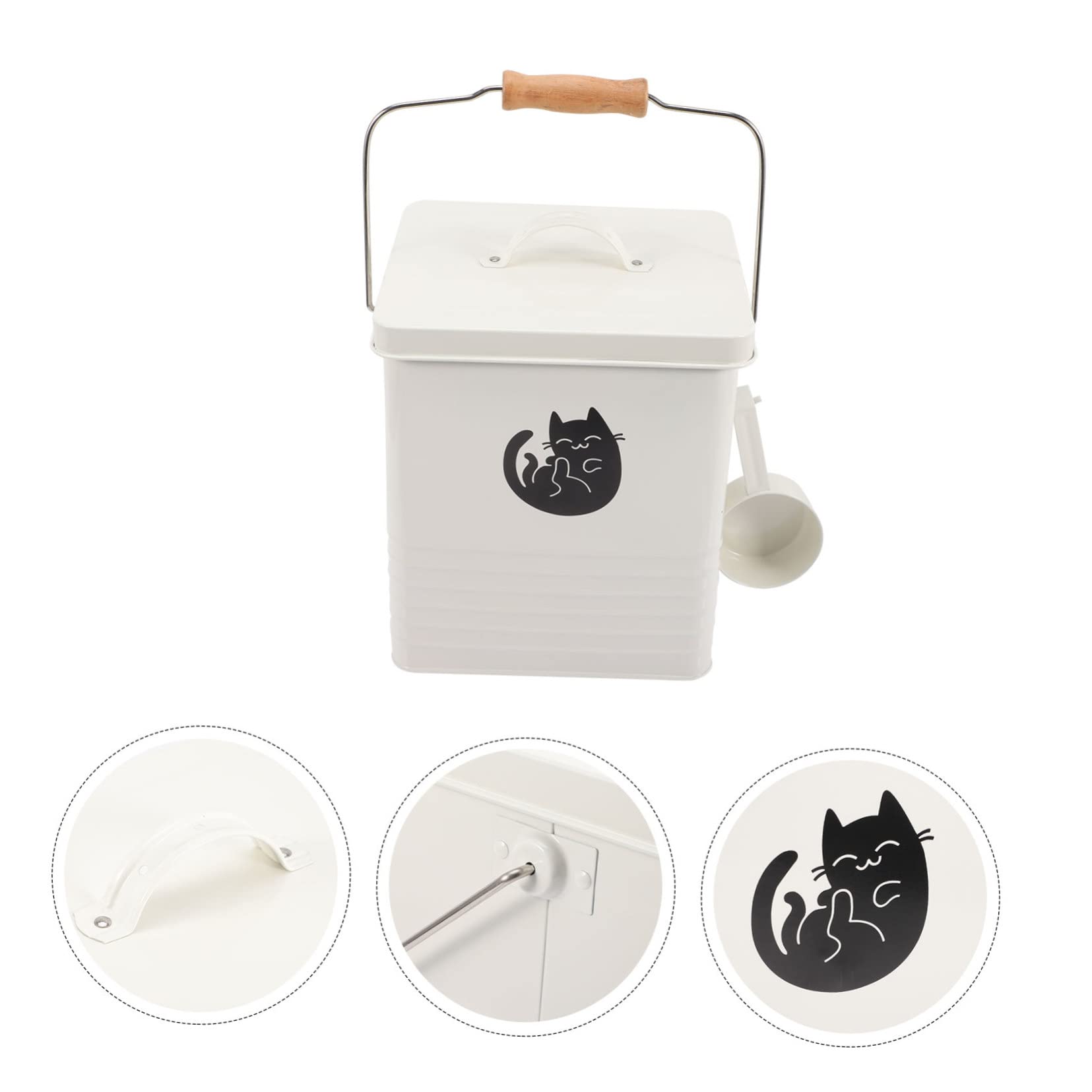 Garneck Contenitore Per Cibo Per Gatti Con Coperchio Comodo Contenitore Per Snack Per Cani Secchio Per Conservare Cibo Per Gatti Materiale Di Resistente e Durevole Accessori Per Cani