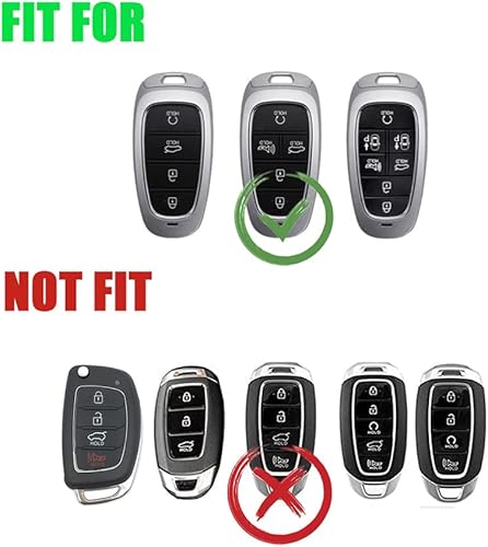 Miniatura 2 de Funda de aleación de zinc compatible con Hyundai Sonata Santa fe Tucson 2020-2023 llave inteligente de entrada sin llave