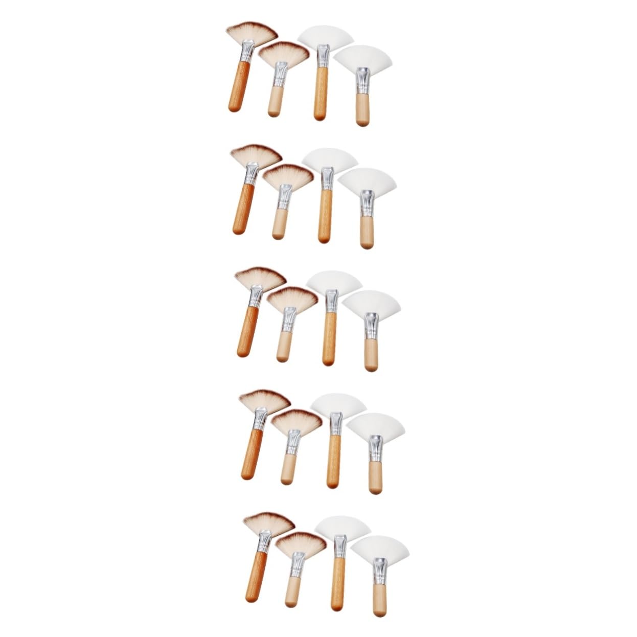 FRCOLOR 5 Set Di Strumenti Per Il Trucco Con Manico Corto Set Di Pennelli Per Il Viso Per Donne Tocco Setoso 4 Pezzi*5