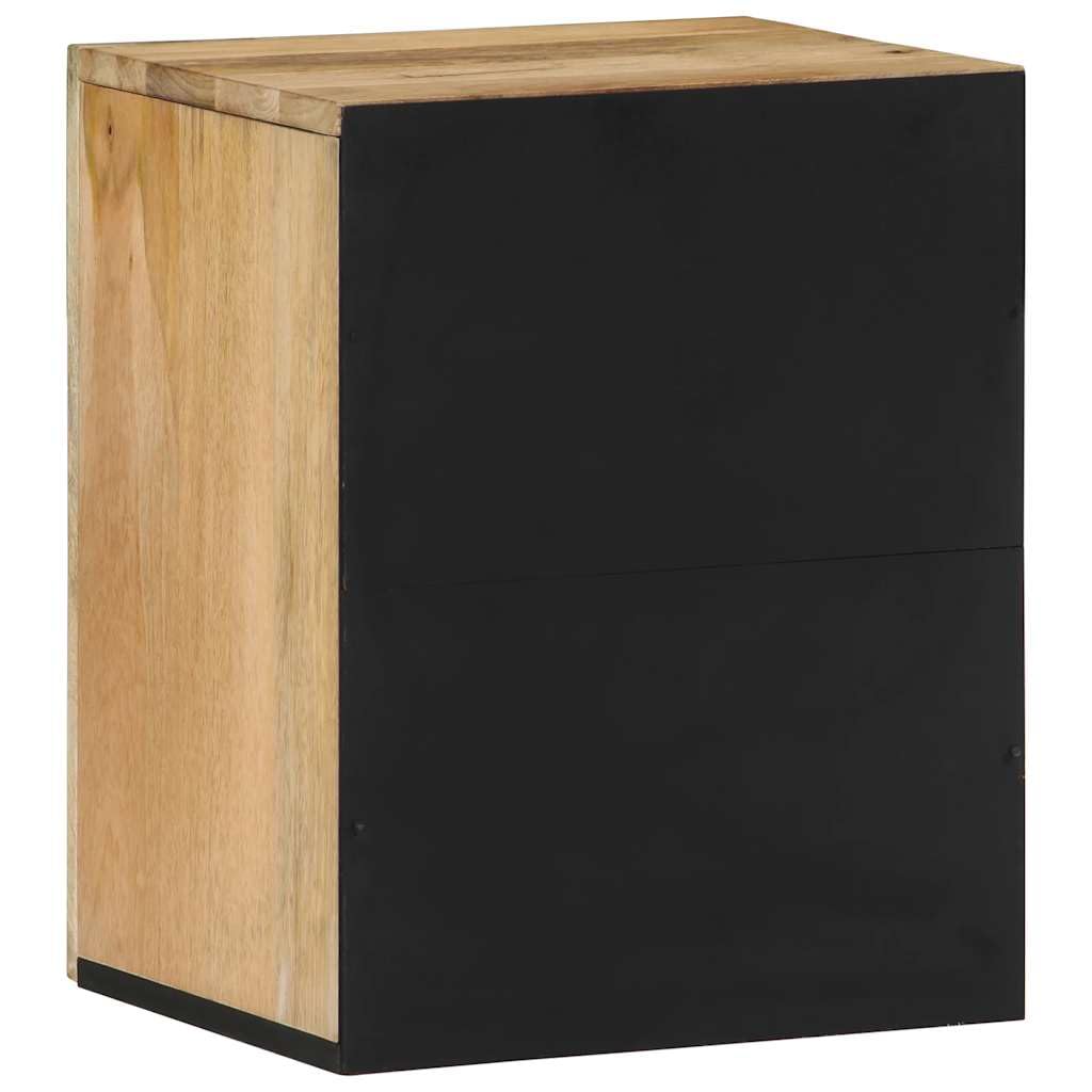 Armadietto da bagno sospeso, in legno massiccio di mango, 38 x 33 x