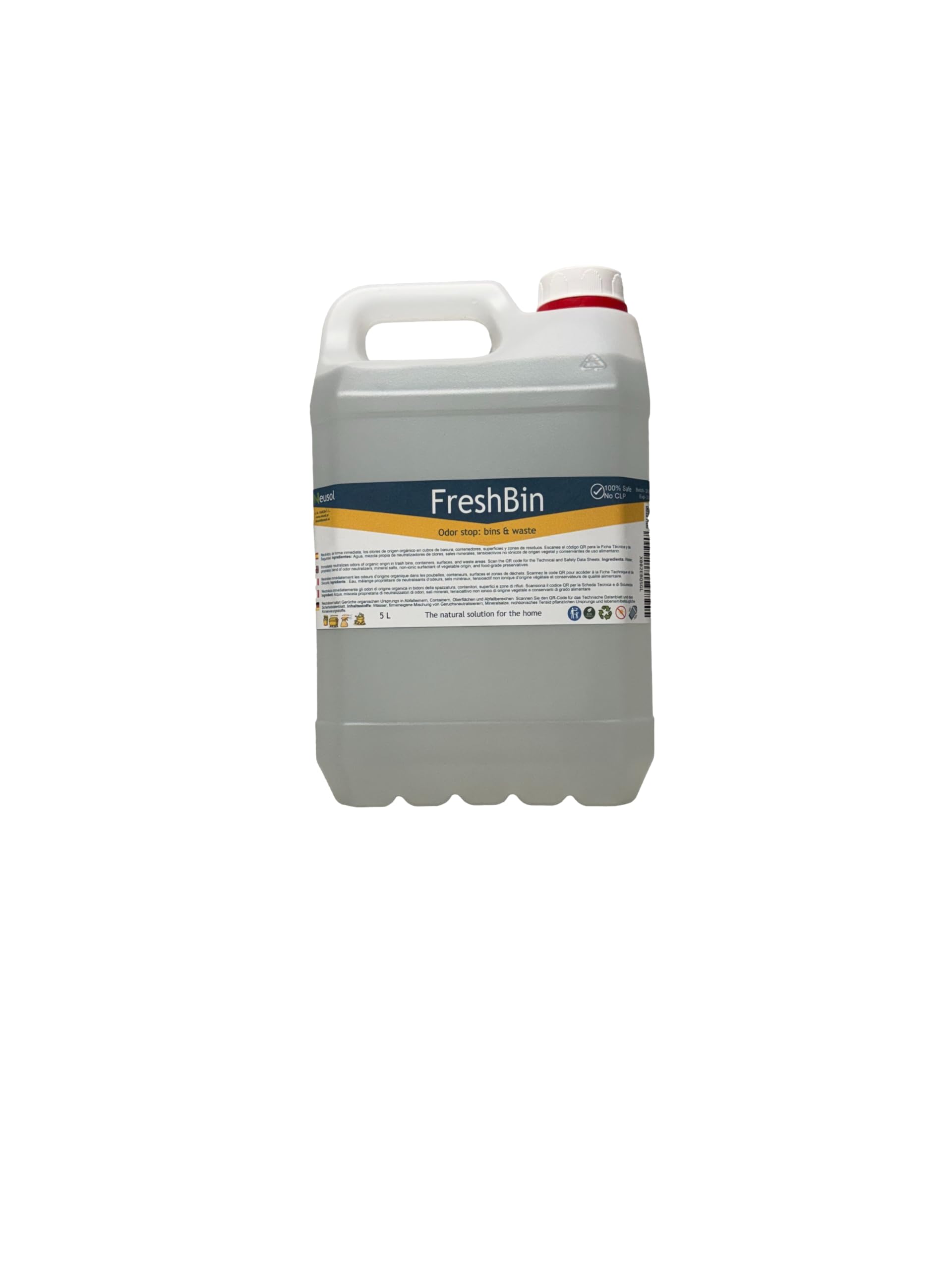 FreshBin Neutralizador olores cubos residuos sin CLP cítrico (5L) | Cubos contenedores Ayuda a neutralizar olores orgánicos Frescor cítrico suave y agradable Fórmula segura sin pictogramas CLP