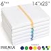 Premia Kitchen 6 Dish Towels Towels (2 Blue, 2 Yellow, 2 Green) - Absorbent 100% Cotton Herringbone (14