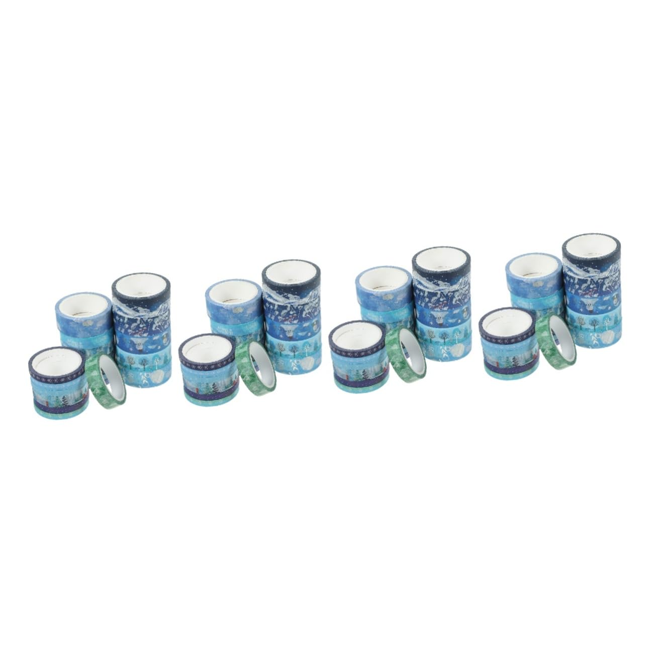 76rollen Washi Tape Für Weihnachten Dekoratives Klebeband Für Scrapbooking Und Geschenkverpackung Winterliche Designs Mit Silberner Prägung Für Kreative Bastelprojekte