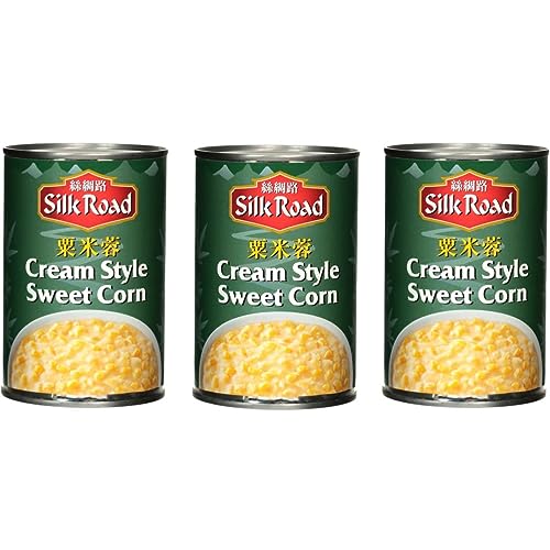 Silk Road Thai Cream Style Sweet Corn, Creamed Corn in Tin 425g (Pack of 3)