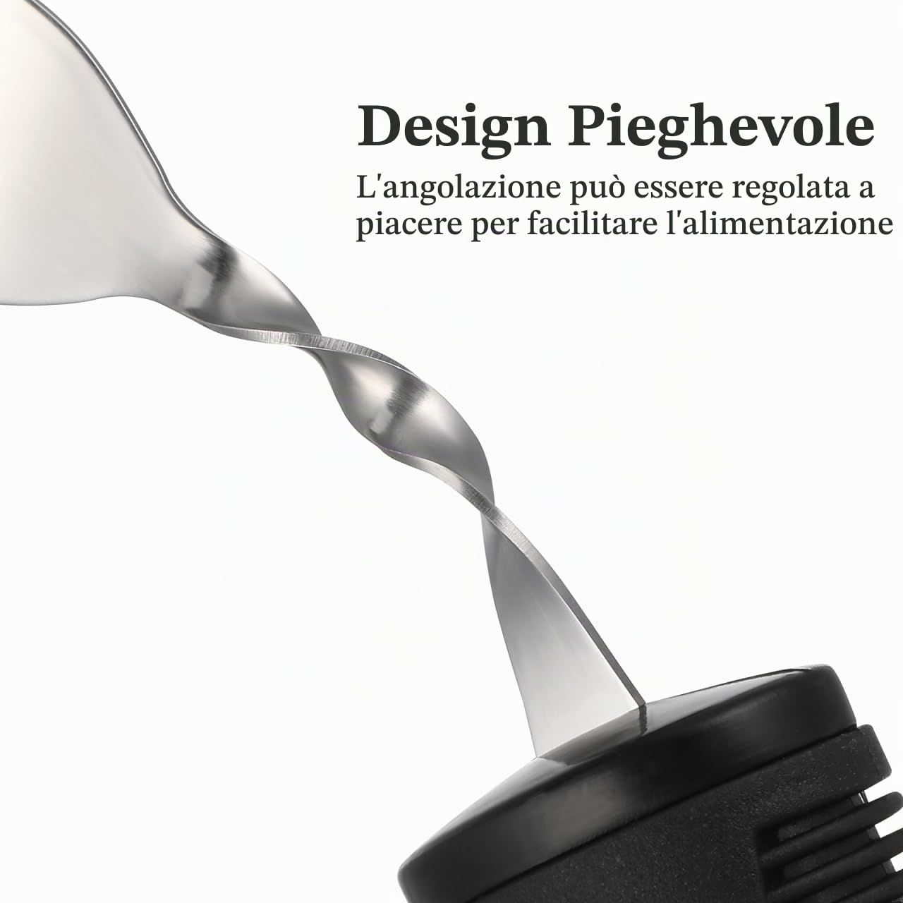 SOLUSTRE Set Di 3 Posate Anziani Utensili Adattivi Pieghevoli Antitremore in Acciaio Inossidabile Con Manico Ergonomico Antiscivolo Per Disabili E Uso Quotidiano