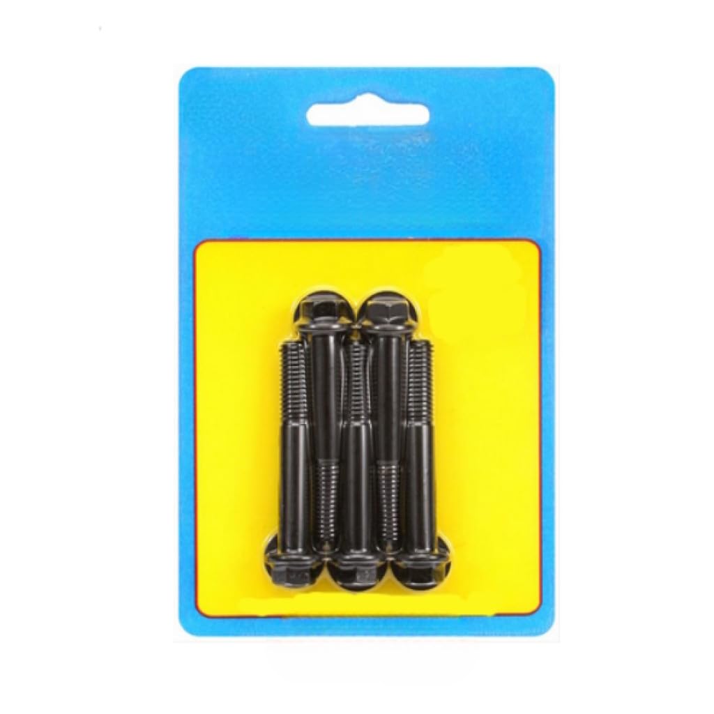 ARP Bolt Kit | 8740 Chrome Moly Material | Black | Bolt Fastener Style | Skin Package Type | 55 Millimeters UHL | Hex Head Type | M8 by 1.25 Thread Size | 10 Millimeters Wrench Size | Set of 5