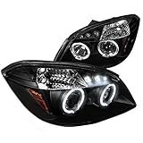 2005-2010 Chevy Cobalt Halo Led Projector Headlights Black