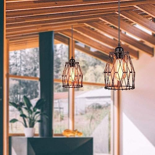 Candelabro de jaula de hierro retro para isla de cocina 4