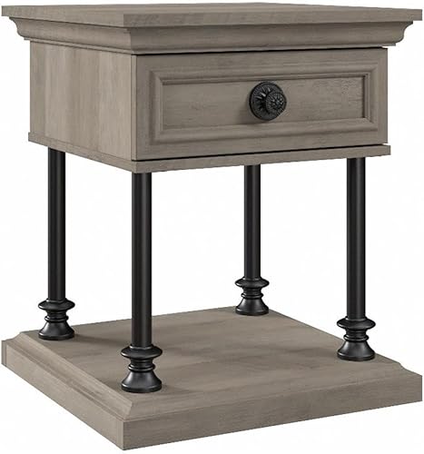 Bush Furniture Coliseum Designer End Storage en gris madera flotante mesa decorativa pequeña