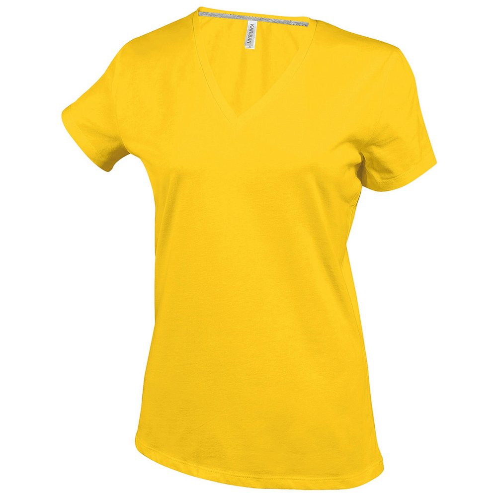 Kariban Womens short sleeve v-neck t-shirt Yellow S