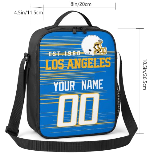 Image of Los Angeles Lunch Bag Custom Name and Number Personalized Gifts | Custom Personalized Lunch Box for Men Women