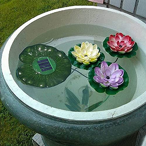 AntEuro Lotus Piscine Lumière, EONANT Solaire Lotus Lumière 3 LED Changement de Couleur Flottant Lotus Lumière Fleur Lampe Solaire Lotus Étang Lumière Étanche pour Piscine Étang Décoration