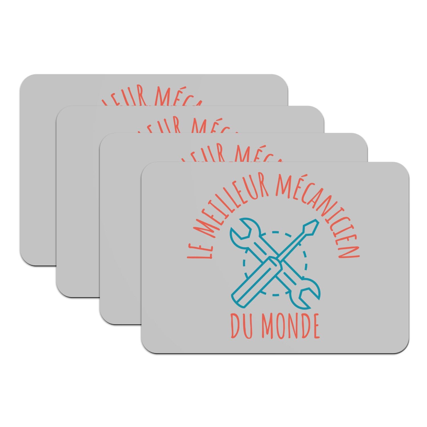 Meilleur mécanicien du monde set de table lot de 4 dessous caoutchouc idée cadeau pour garagiste