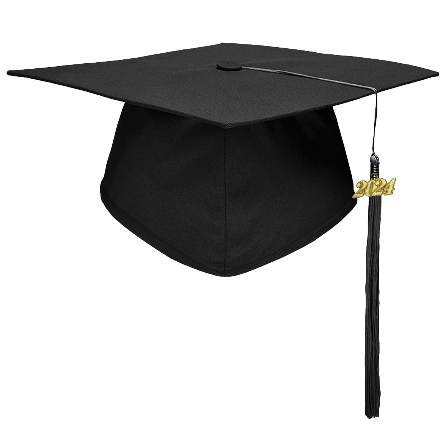 T TerselyGraduation Cap & 2024 Tassel for Adults High School & Bachelor/Master Party Unisex Adult Matte Graduation Cap Graduation Hat with Tassel Adjustable High School College Graduation Ceremony